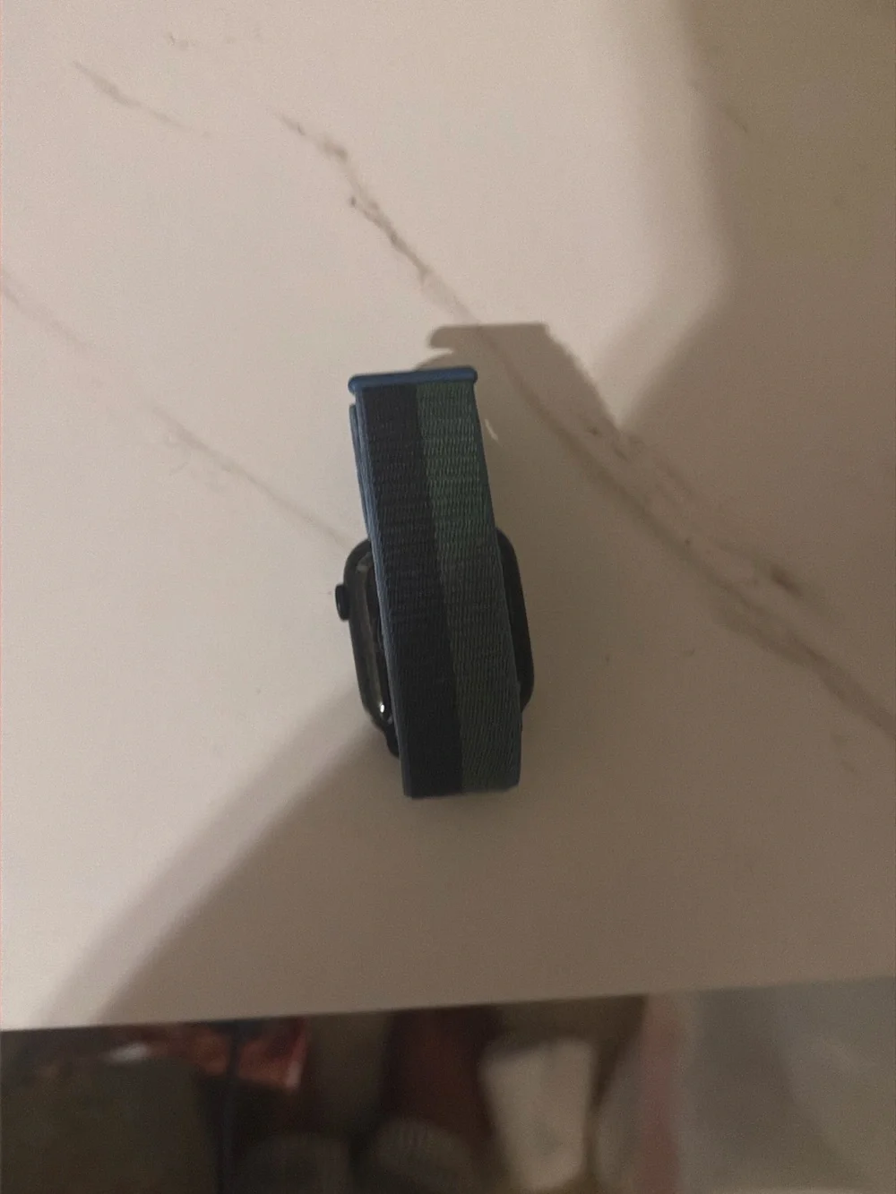Smartwatch with Green Nylon Sport Loop Band